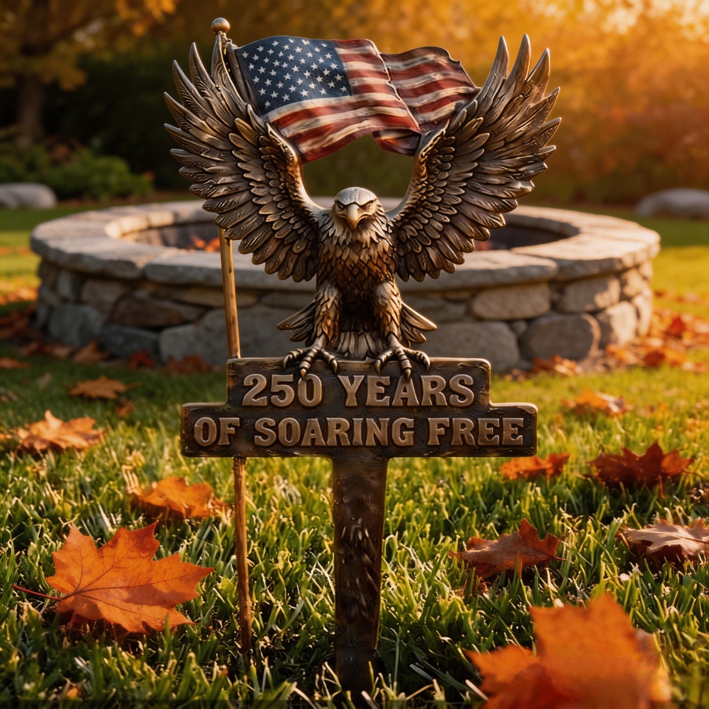 🎉 Quick Deal: Extra 50% off 🔥 on first 80 orders ⚡🇺🇸 Power Edition – Patriotic Iron Lawn Ornament 🦅 | American Flag 🇺🇸 & Eagle 🦅 – Sturdy Metal 🛠️ for Independence Day 🎆✨