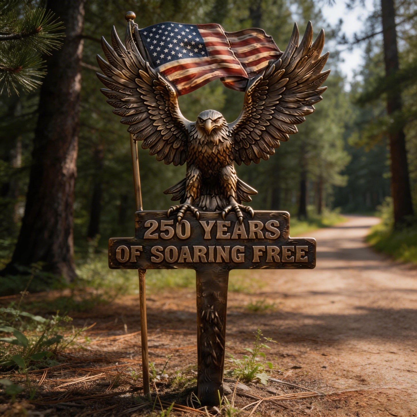 🎉 Quick Deal: Extra 50% off 🔥 on first 80 orders ⚡🇺🇸 Power Edition – Patriotic Iron Lawn Ornament 🦅 | American Flag 🇺🇸 & Eagle 🦅 – Sturdy Metal 🛠️ for Independence Day 🎆✨