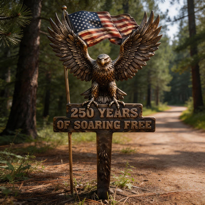 🎉 Quick Deal: Extra 50% off 🔥 on first 80 orders ⚡🇺🇸 Power Edition – Patriotic Iron Lawn Ornament 🦅 | American Flag 🇺🇸 & Eagle 🦅 – Sturdy Metal 🛠️ for Independence Day 🎆✨