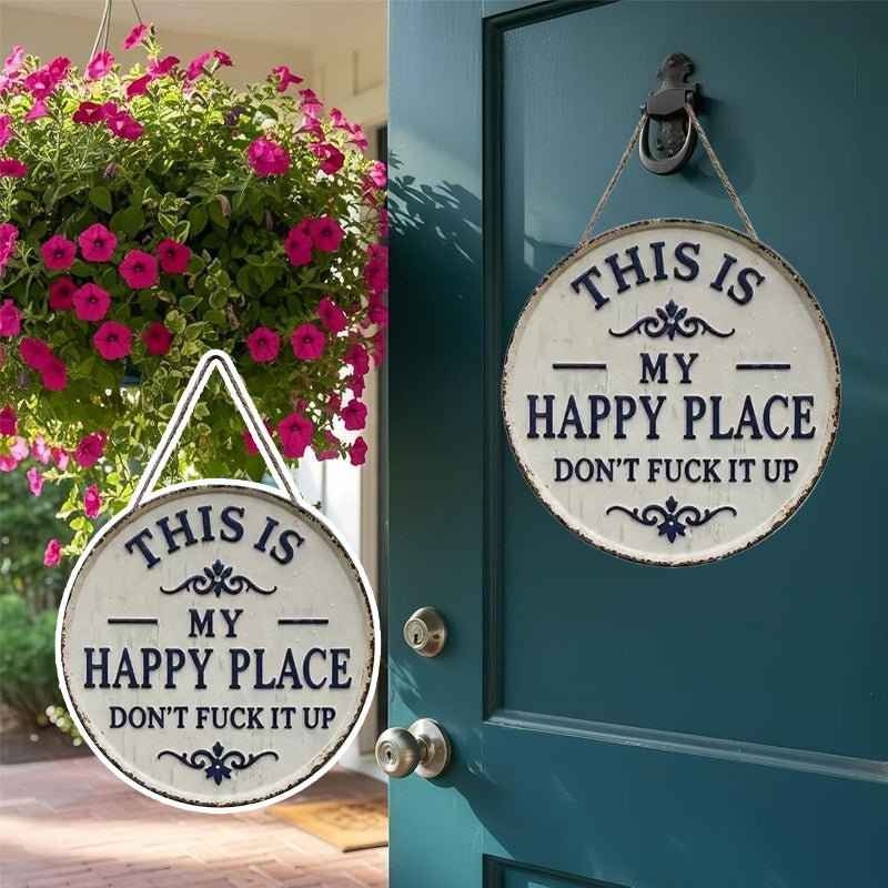🔥💥 Flash Sale ⚡ – 50% off 🏷️ first 50 orders ⏳! 💥🔥 🌿🚪 “This Is My Happy Place” 🥰 Rustic Door Sign 🪵📝 – Farmhouse Style 🏡✨ for Your Happy Space 💖🌻