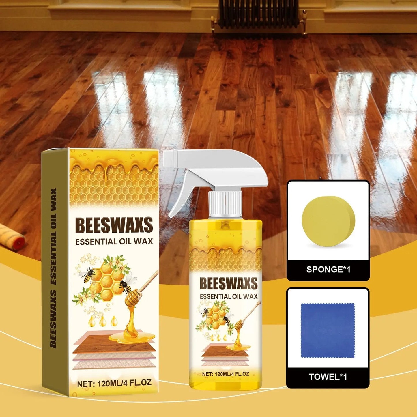 ⚡💥 50% OFF 🏷️ – First 50 orders only ⏳! 🔥💥 🪑🚫🧴 Beeswax Wood Polish Spray 🐝✨ 120ml 🧴 – Non-Greasy 🚫🛢️, Anti-Dust 🧹❌ | Natural Shine 🌿✨ for Wood Furniture 🪑, Floors 🚪 & Cabinets 🗄️💎