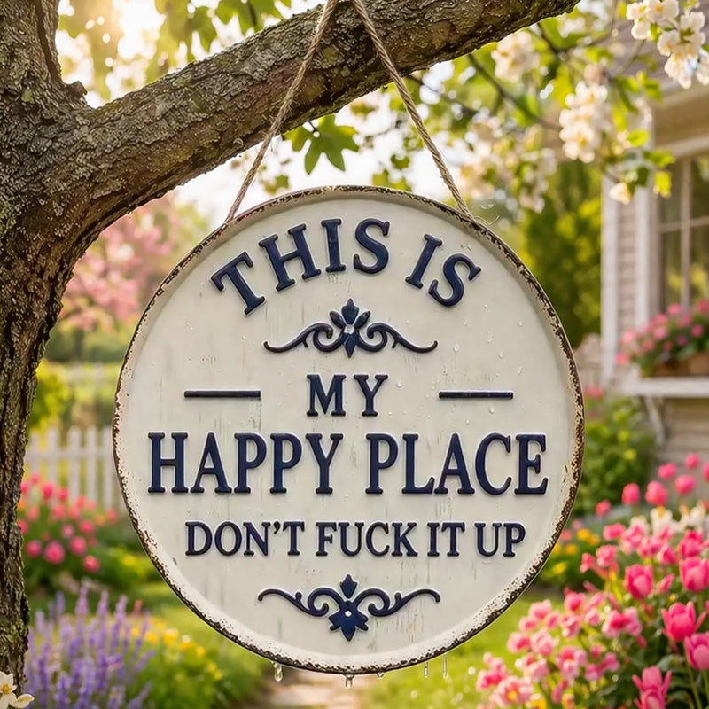 🔥💥 Flash Sale ⚡ – 50% off 🏷️ first 50 orders ⏳! 💥🔥 🌿🚪 “This Is My Happy Place” 🥰 Rustic Door Sign 🪵📝 – Farmhouse Style 🏡✨ for Your Happy Space 💖🌻