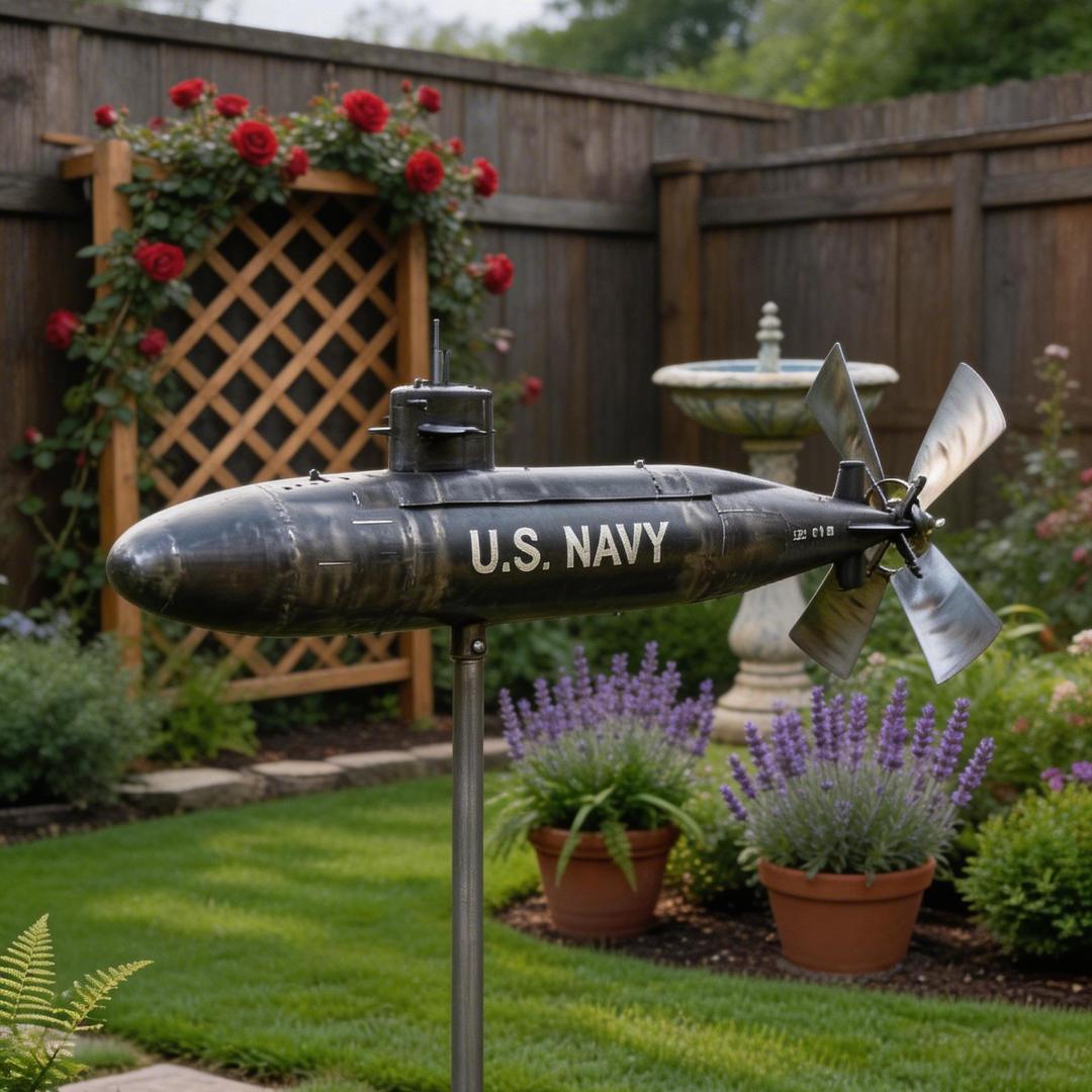 US Military Submarine Garden Windmill