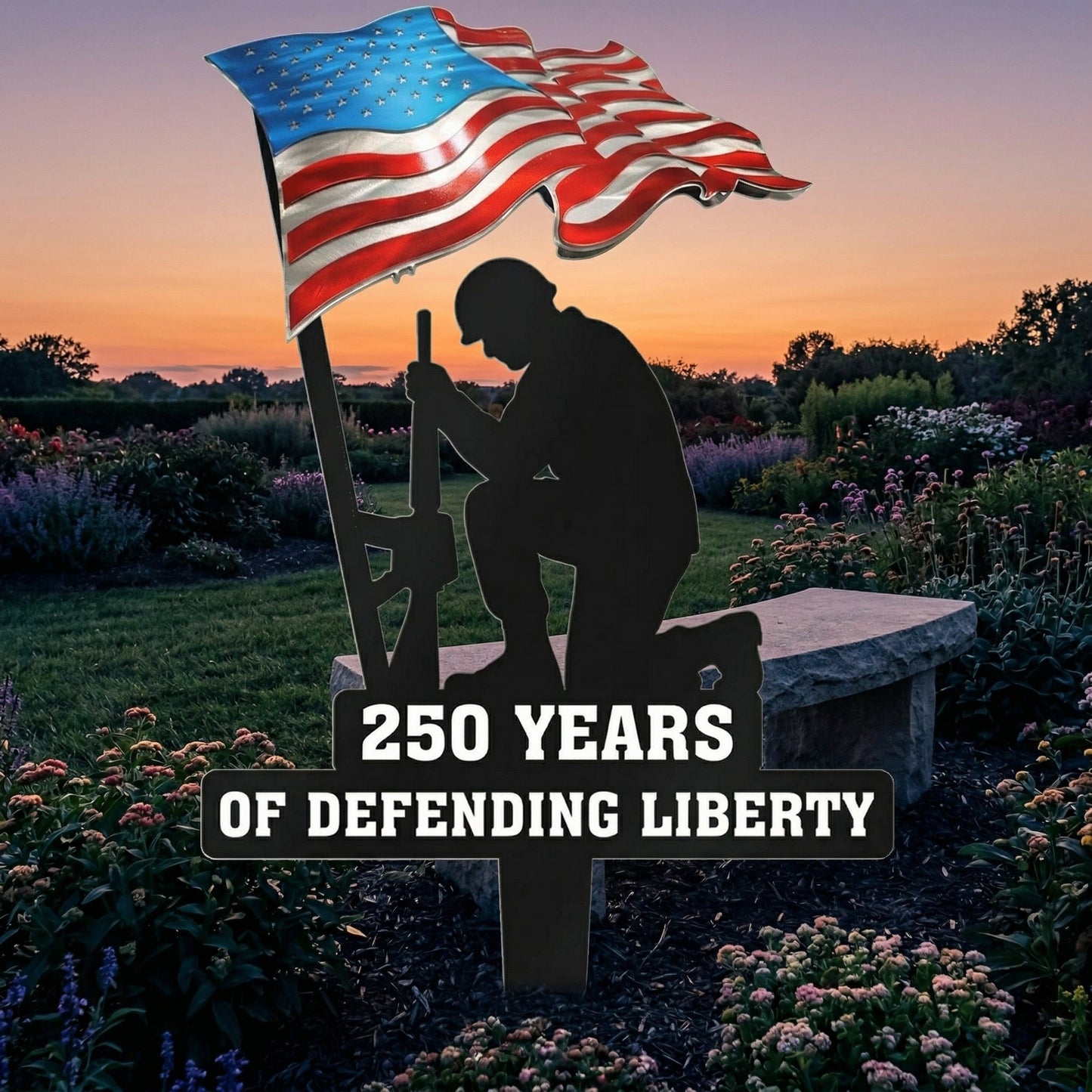 💥🔥 Limited time 57% OFF! First 50 pieces enjoy 57% off! 🔥💥 ✨🇺🇸🗽 23.6" Metal Garden Stake – 🎖️ 250 Years of Defending Liberty