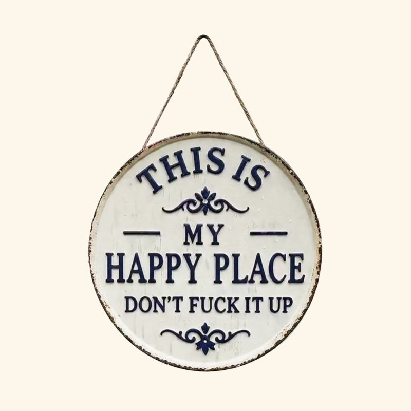 🔥💥 Flash Sale ⚡ – 50% off 🏷️ first 50 orders ⏳! 💥🔥 🌿🚪 “This Is My Happy Place” 🥰 Rustic Door Sign 🪵📝 – Farmhouse Style 🏡✨ for Your Happy Space 💖🌻