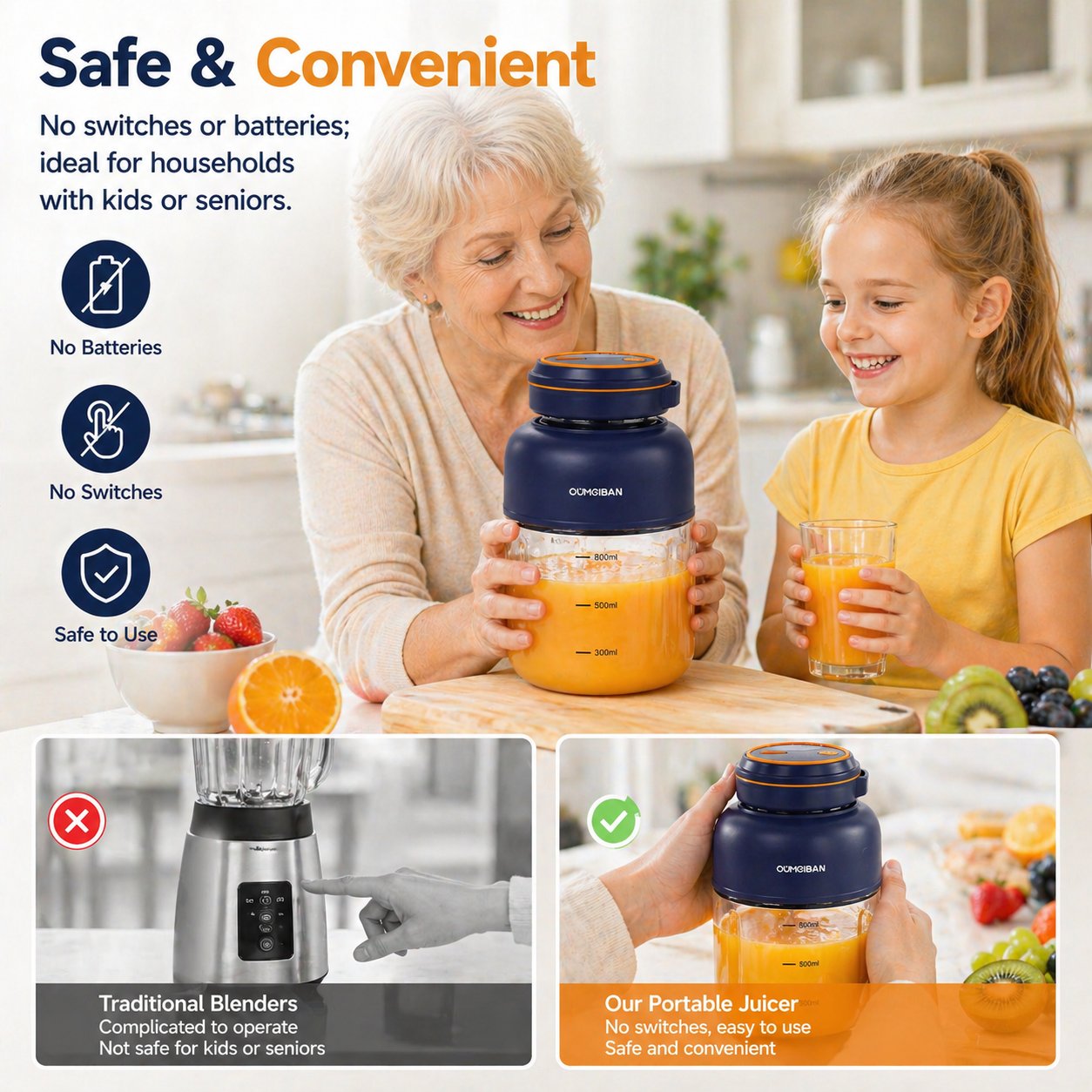 💥 50% OFF – First 50 orders only! 🔥Portable Household Appliances Juicer