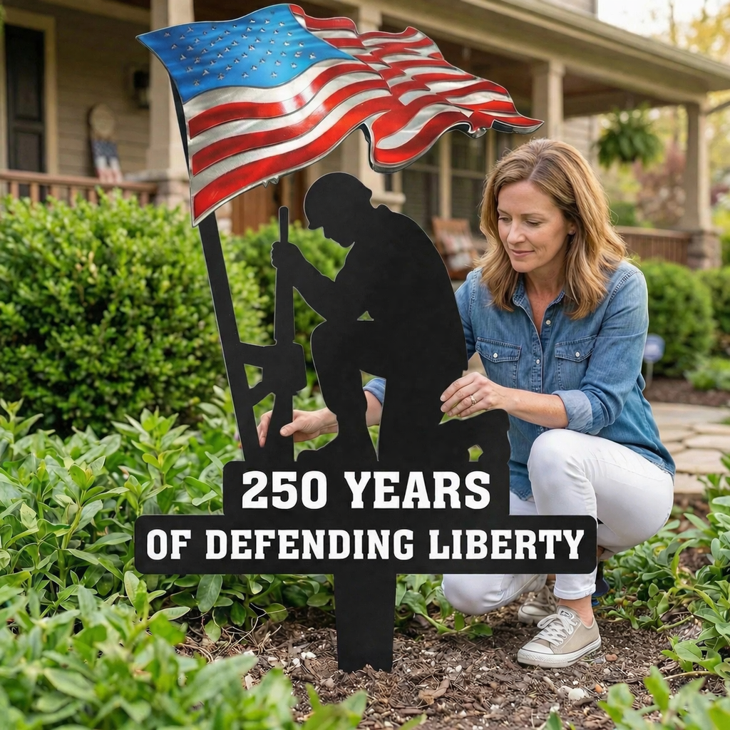 💥🔥 Limited time 57% OFF! First 50 pieces enjoy 57% off! 🔥💥 ✨🇺🇸🗽 23.6" Metal Garden Stake – 🎖️ 250 Years of Defending Liberty