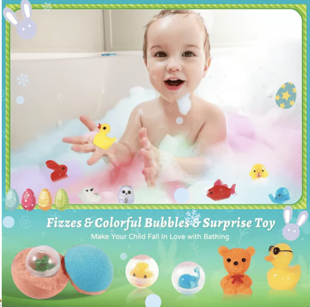 🔥2026 New Upgrade - 🛁 Natural Bath Bombs for Kids with Mega Bubbles & Surprise Inside 🥚✨