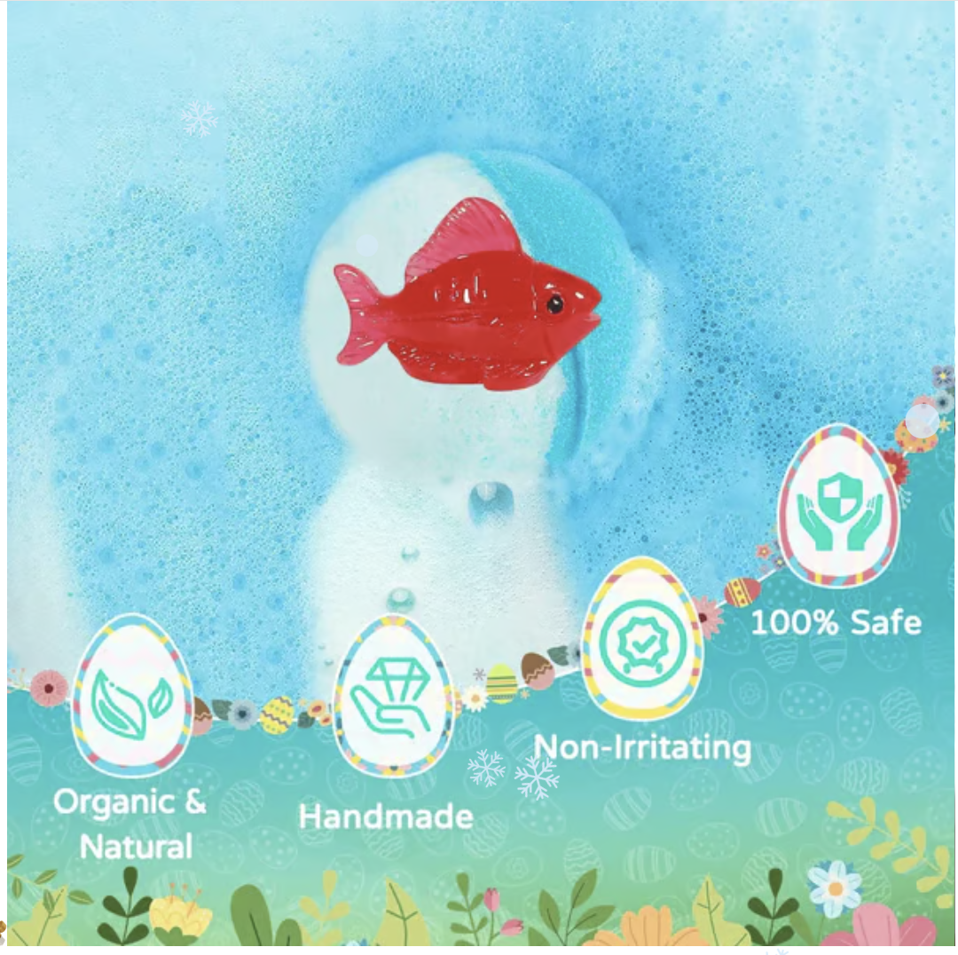 🔥2026 New Upgrade - 🛁 Natural Bath Bombs for Kids with Mega Bubbles & Surprise Inside 🥚✨