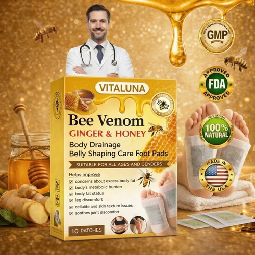 🏆50K+ SOLD LAST WEEK!  - 🌿Bee Venom Ginger Herbal Foot Patches (Set of 10)-CU