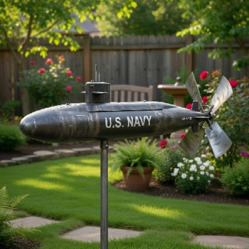 US Military Submarine Garden Windmill